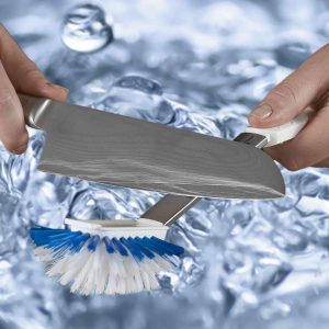 Brossa Nova Solo Hybrid-Spülbürste, KÜCHENMESSER SCHÄRFT MAN NASS - AM BESTEN GLEICH BEIM SPÜLEN