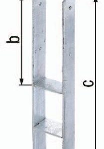 H-Pfostenträger ETA-10/0210 81x300x600x60mm STA roh TZN GAH