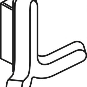 Doppelhaken Ser.477 matt,elastisch Ku.(TPU) 50 stahlblau H.69mm HEWI