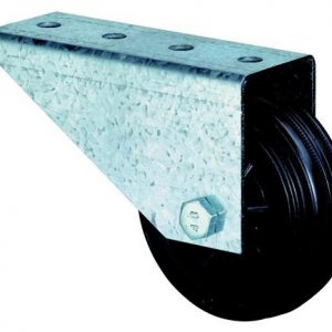 Torbockrolle D.80mm Trgf.50kg m.Platte Gum.BS ROLLEN