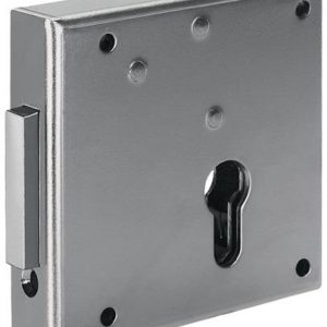 Gittertor-Riegelschloss 100 DIN li.PZ aufliegend 65mm AMF