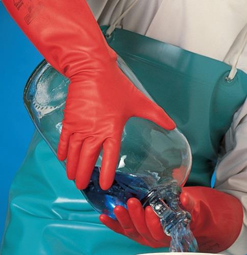 Chemiehandschuh AlphaTec Sol-Vex 37-900 Gr.9 rot EN 388,EN 374,ISO 9001 - VPE: 12