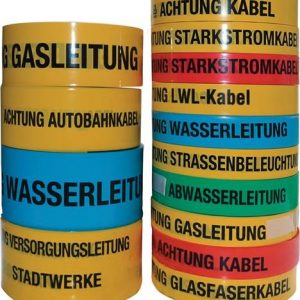 Trassenwarnband Aufdruck Achtung Hochspannungskabel B.40mm L.250m gelb