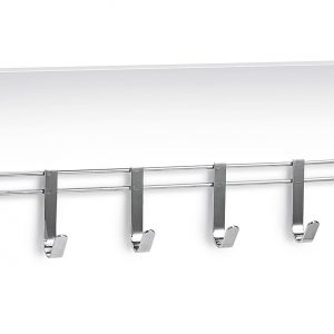 ZELLER PRESENT Türhängeleiste Metall verchromt 6 Haken 51x8x20,5cm silber