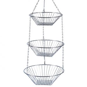 ZELLER PRESENT Korb zum Hängen ch3 Körbe 72cm Ø25,5cm silber