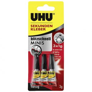 UHU UHU Sekundenkl.3Tb.flüssig 3er Pack